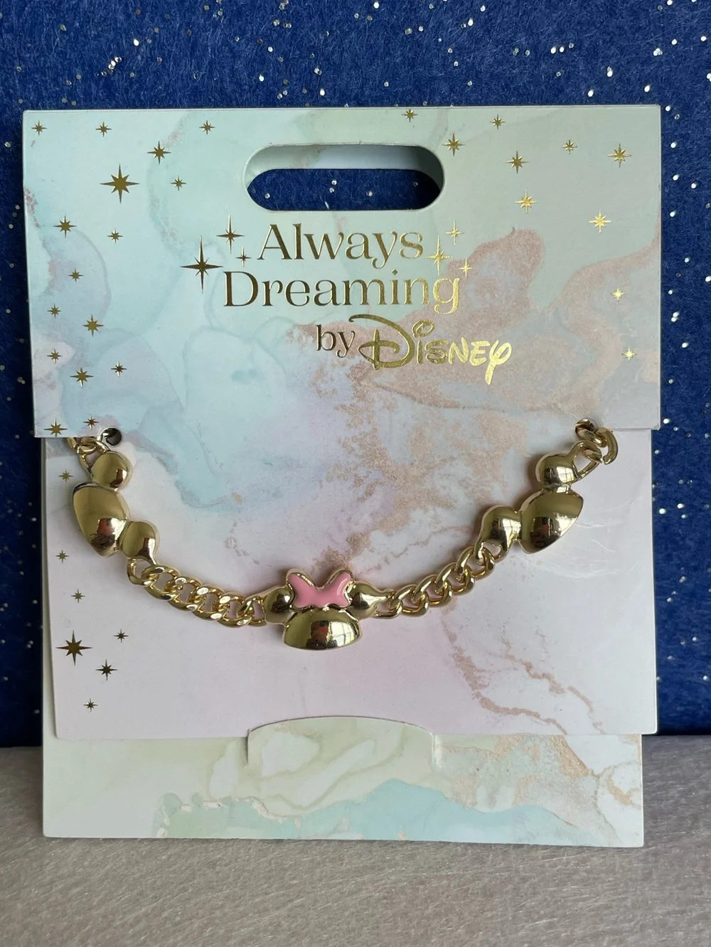 Disney Always Dreaming 🎀 Minnie & Mickey Gold tone Bracelet
